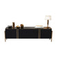 Console TV de style Glam, pieds en acier inoxydable, meuble TV avec 2 armoires