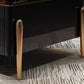 Console TV de style Glam, pieds en acier inoxydable, meuble TV avec 2 armoires