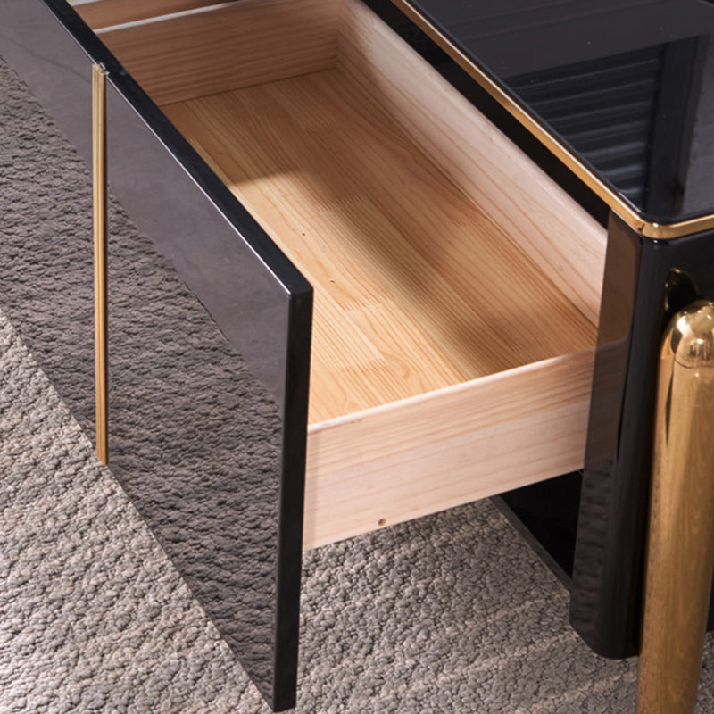 Console TV de style Glam, pieds en acier inoxydable, meuble TV avec 2 armoires