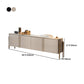 Console TV de style Glam, pieds en acier inoxydable, meuble TV avec 2 armoires