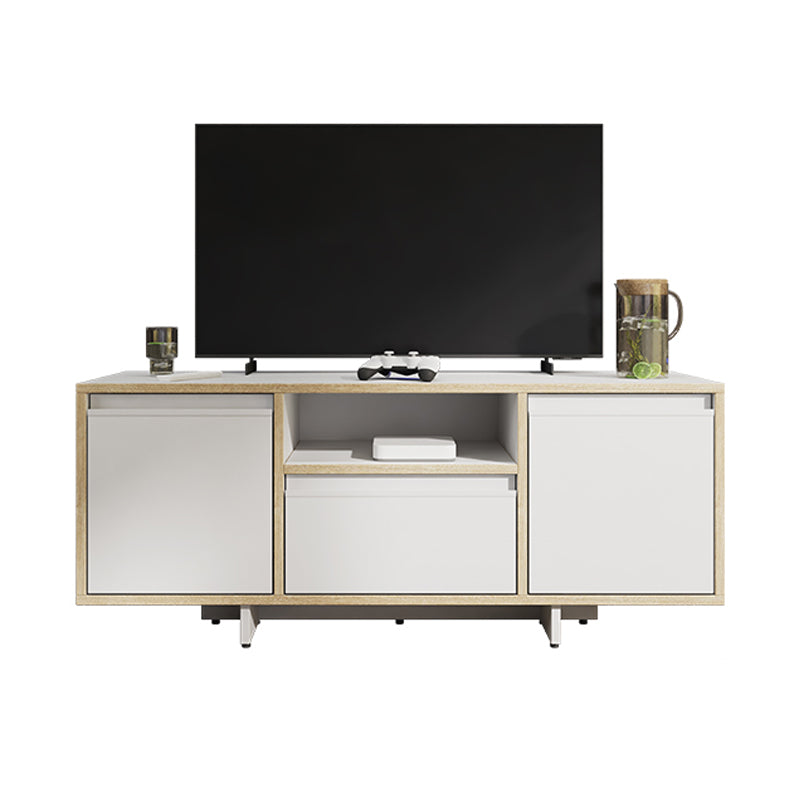 Wooden TV Cabinet Modern Minimalist Home Open Media Console TV Stand