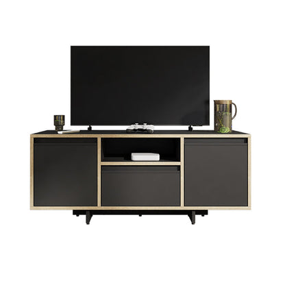 Wooden TV Cabinet Modern Minimalist Home Open Media Console TV Stand