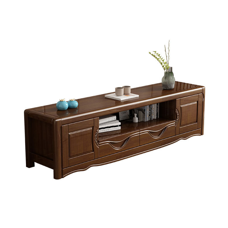 Modern Wood TV Media Stand 15" W Open Shelving TV Stand with Drawers Clearhalo 'furn' 'furn_tv_stands_entertainment_centers' 'Furniture' 'Living Room Furniture' 'TV Stands & Entertainment Centers' 'TV Stands & Media Storage Furniture' 'tv_stands_entertainment_centers' 6048199