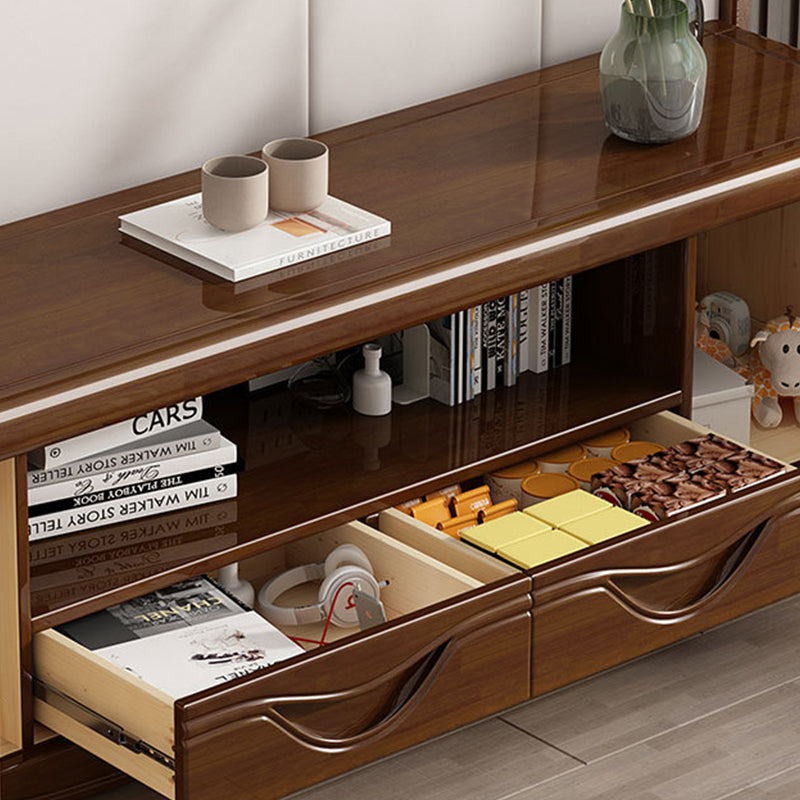 Modern Wood TV Media Stand 15" W Open Shelving TV Stand with Drawers Clearhalo 'furn' 'furn_tv_stands_entertainment_centers' 'Furniture' 'Living Room Furniture' 'TV Stands & Entertainment Centers' 'TV Stands & Media Storage Furniture' 'tv_stands_entertainment_centers' 6048202