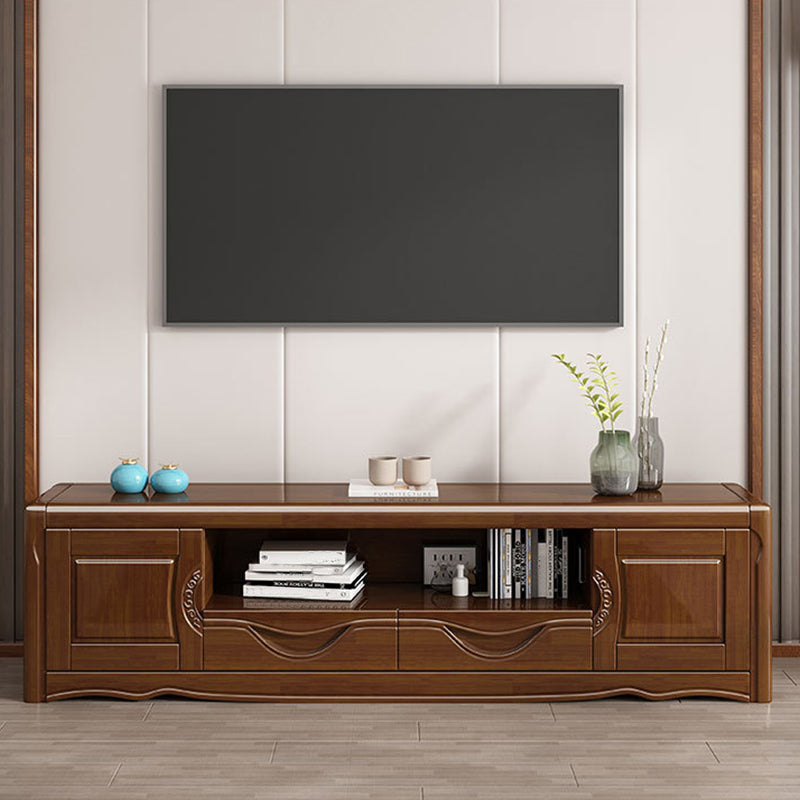 Modern Wood TV Media Stand 15" W Open Shelving TV Stand with Drawers Clearhalo 'furn' 'furn_tv_stands_entertainment_centers' 'Furniture' 'Living Room Furniture' 'TV Stands & Entertainment Centers' 'TV Stands & Media Storage Furniture' 'tv_stands_entertainment_centers' 6048204
