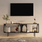 Nordic TV Cabinet Modern Simple Light Luxury Living Room TV Cabinet Small Family TV Stand 79"L x 14"W x 20"H Black Clearhalo 'furn' 'furn_tv_stands_entertainment_centers' 'Furniture' 'Living Room Furniture' 'TV Stands & Entertainment Centers' 'TV Stands & Media Storage Furniture' 'tv_stands_entertainment_centers' 6048251