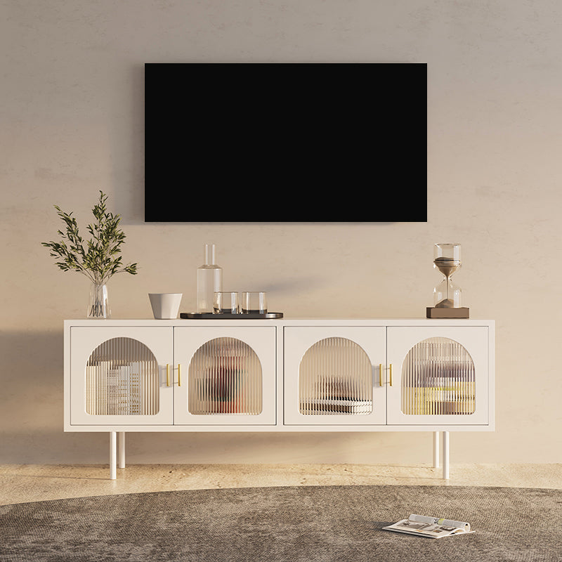 Nordic TV Cabinet Modern Simple Light Luxury Living Room TV Cabinet Small Family TV Stand White Clearhalo 'furn' 'furn_tv_stands_entertainment_centers' 'Furniture' 'Living Room Furniture' 'TV Stands & Entertainment Centers' 'TV Stands & Media Storage Furniture' 'tv_stands_entertainment_centers' 6048253