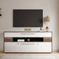 Modern TV Stand Console Faux Wood TV Stand Console with 2 Storage 70.9"L x 11.7"W x 32.1"H White Clearhalo 'furn' 'furn_tv_stands_entertainment_centers' 'Furniture' 'Living Room Furniture' 'TV Stands & Entertainment Centers' 'TV Stands & Media Storage Furniture' 'tv_stands_entertainment_centers' 6048264