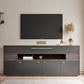 Modern TV Stand Console Faux Wood TV Stand Console with 2 Storage 78.7"L x 11.7"W x 32.1"H Grey Clearhalo 'furn' 'furn_tv_stands_entertainment_centers' 'Furniture' 'Living Room Furniture' 'TV Stands & Entertainment Centers' 'TV Stands & Media Storage Furniture' 'tv_stands_entertainment_centers' 6048267