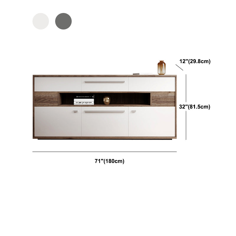 Modern TV Stand Console Faux Wood TV Stand Console with 2 Storage Clearhalo 'furn' 'furn_tv_stands_entertainment_centers' 'Furniture' 'Living Room Furniture' 'TV Stands & Entertainment Centers' 'TV Stands & Media Storage Furniture' 'tv_stands_entertainment_centers' 6048281