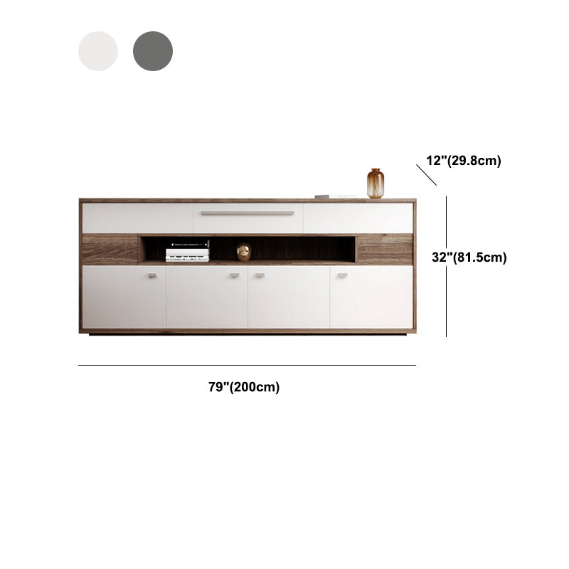 Modern TV Stand Console Faux Wood TV Stand Console with 2 Storage Clearhalo 'furn' 'furn_tv_stands_entertainment_centers' 'Furniture' 'Living Room Furniture' 'TV Stands & Entertainment Centers' 'TV Stands & Media Storage Furniture' 'tv_stands_entertainment_centers' 6048282