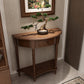 Storage Solid Wood Console Table Half Moon Mid-Century Modern Console Walnut Clearhalo 'Console Tables' 'console_tables' 'Entry & Mudroom Furniture' 'furn' 'furn_console_tables' 'Furniture' 6048369