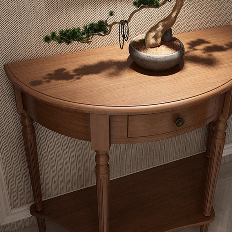 Storage Solid Wood Console Table Half Moon Mid-Century Modern Console Clearhalo 'Console Tables' 'console_tables' 'Entry & Mudroom Furniture' 'furn' 'furn_console_tables' 'Furniture' 6048377