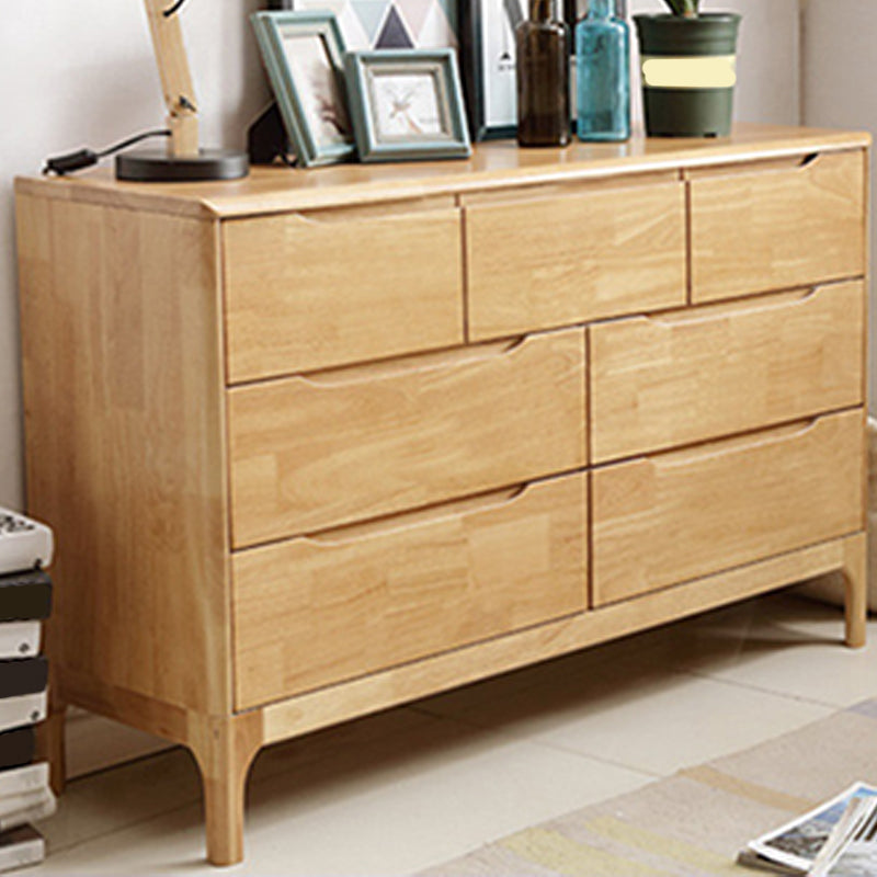 Contemporary Rubber Wood Storage Chest Home Chest with Drawers Natural 7 Clearhalo 'Bedroom Furniture' 'Dressers & Chests' 'dressers_chests' 'furn' 'furn_dressers_chests' 'Furniture' 6048532