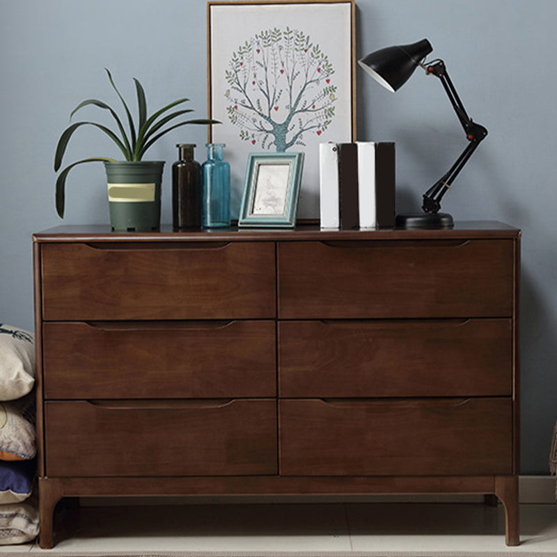 Contemporary Rubber Wood Storage Chest Home Chest with Drawers Nut-Brown 6 Clearhalo 'Bedroom Furniture' 'Dressers & Chests' 'dressers_chests' 'furn' 'furn_dressers_chests' 'Furniture' 6048537