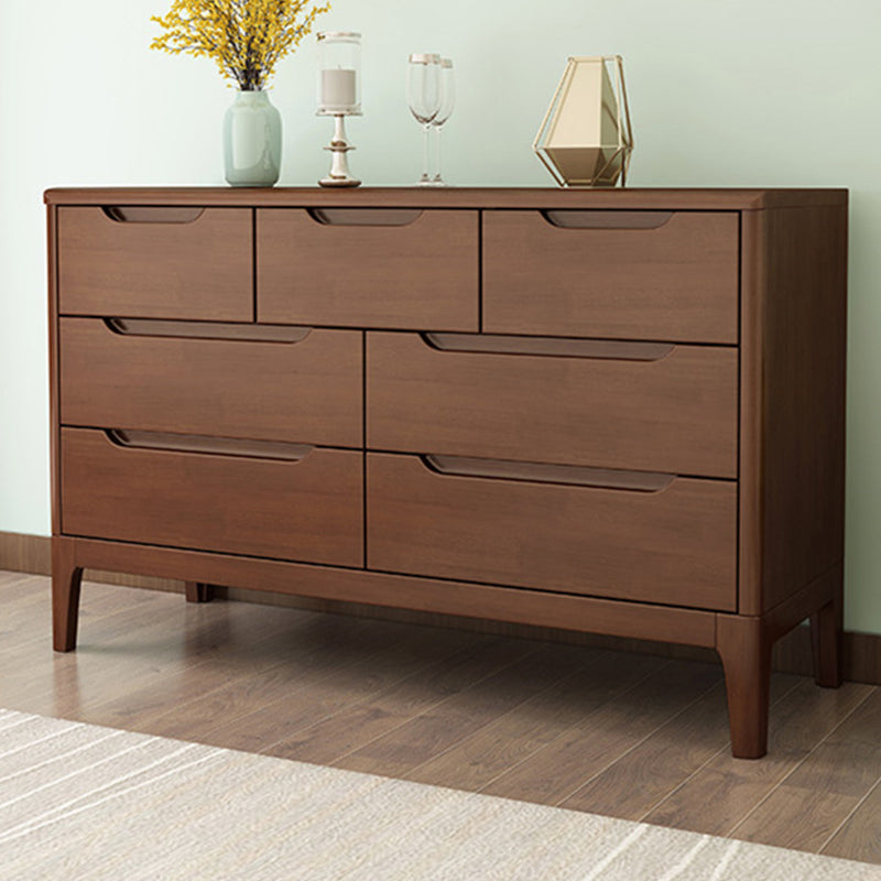 Contemporary Rubber Wood Storage Chest Home Chest with Drawers Nut-Brown 7 Clearhalo 'Bedroom Furniture' 'Dressers & Chests' 'dressers_chests' 'furn' 'furn_dressers_chests' 'Furniture' 6048539
