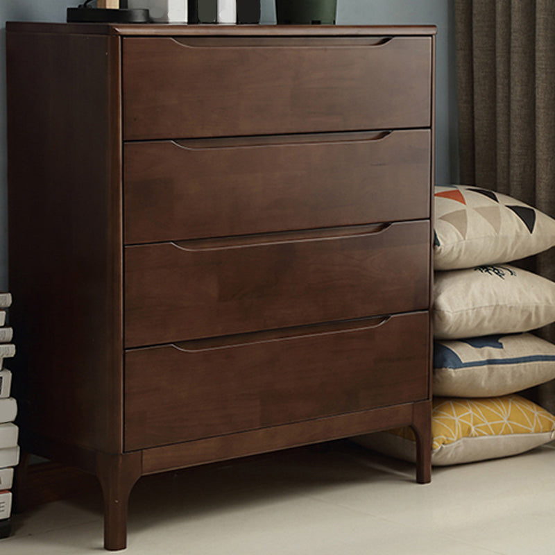 Contemporary Rubber Wood Storage Chest Home Chest with Drawers Nut-Brown 4 Clearhalo 'Bedroom Furniture' 'Dressers & Chests' 'dressers_chests' 'furn' 'furn_dressers_chests' 'Furniture' 6048540