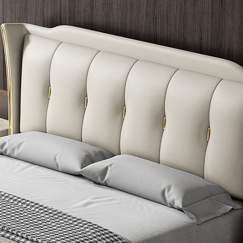 Lit en bois de pin victorien de 84,65 pouces de large avec tête de lit rembourrée