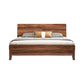 84.65 inch Wide Mid-century Bed Frame Pine Wood Panel Bed with Headboard