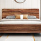 84.65 inch Wide Mid-century Bed Frame Pine Wood Panel Bed with Headboard