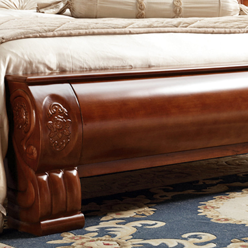 84.65 inch Wide Traditional Bed Rubberwood Bed Frame with Headboard Clearhalo 'Bedroom Furniture' 'Beds' 'furn' 'furn_beds' 'Furniture' 6048622