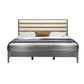 Grey Rectangular Headboard Standard Bed with Upholstered Headboard