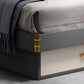 Grey Rectangular Headboard Standard Bed with Upholstered Headboard