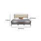 Grey Rectangular Headboard Standard Bed with Upholstered Headboard