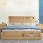 Traditional Panel Bed with Storage 38.58" High Brown Rubberwood Bed