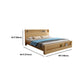 Traditional Panel Bed with Storage 38.58" High Brown Rubberwood Bed