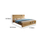 Traditional Panel Bed with Storage 38.58" High Brown Rubberwood Bed