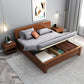 Queen Bed 43.3 Inch High Walnut Panel Bed in Brone with 4 Legs Lift Up Storage Clearhalo 'Bedroom Furniture' 'Beds' 'furn' 'furn_beds' 'Furniture' 6048693