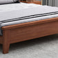 Queen Bed 43.3 Inch High Walnut Panel Bed in Brone with 4 Legs Clearhalo 'Bedroom Furniture' 'Beds' 'furn' 'furn_beds' 'Furniture' 6048699