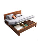 Queen Bed 43.3 Inch High Walnut Panel Bed in Brone with 4 Legs Clearhalo 'Bedroom Furniture' 'Beds' 'furn' 'furn_beds' 'Furniture' 6048700