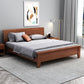 Queen Bed 43.3 Inch High Walnut Panel Bed in Brone with 4 Legs Clearhalo 'Bedroom Furniture' 'Beds' 'furn' 'furn_beds' 'Furniture' 6048702