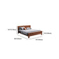 Queen Bed 43.3 Inch High Walnut Panel Bed in Brone with 4 Legs Clearhalo 'Bedroom Furniture' 'Beds' 'furn' 'furn_beds' 'Furniture' 6048704