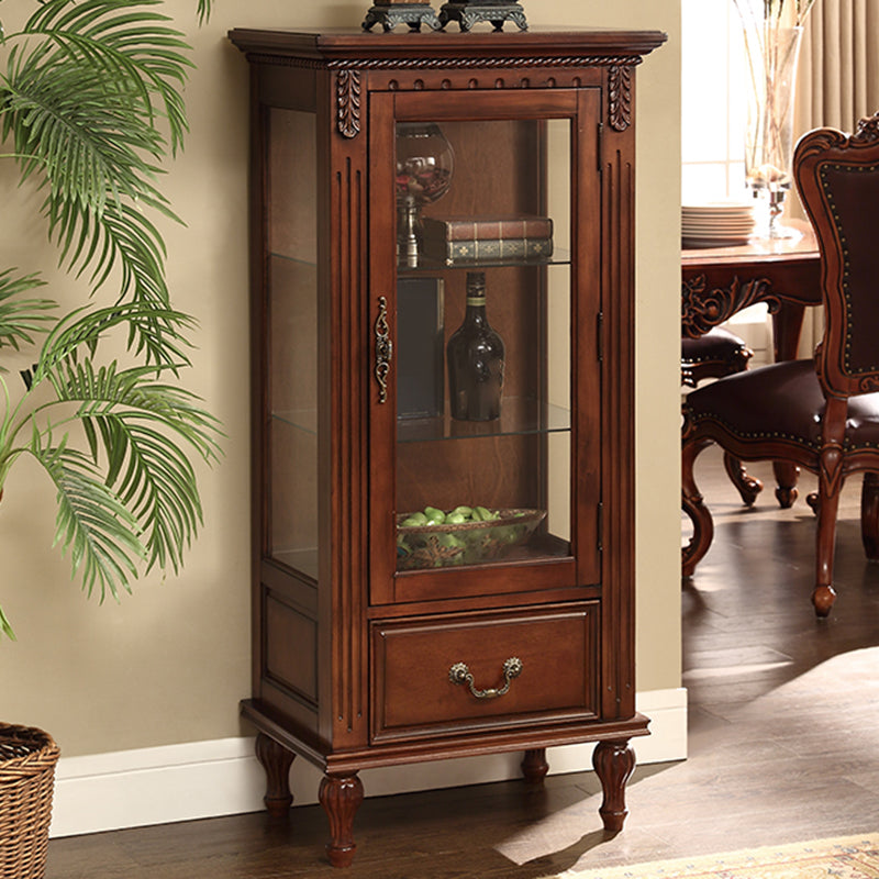 Square Side Cabinet Mid-Century Modern Accent Cabinet with Brown