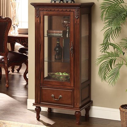 Square Side Cabinet Mid-Century Modern Accent Cabinet with Brown