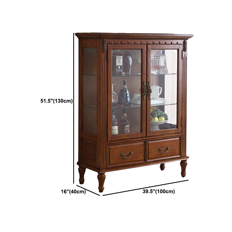 Square Side Cabinet Mid-Century Modern Accent Cabinet with Brown