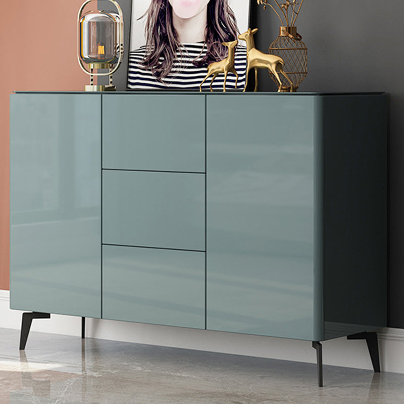 Contemporary Accent Cabinet Square Side Cabinet With Glass Top Clearhalo 'Cabinets & Chests' 'cabinets_chests' 'furn' 'furn_cabinets_chests' 'Furniture' 'Living Room Furniture' 6048779