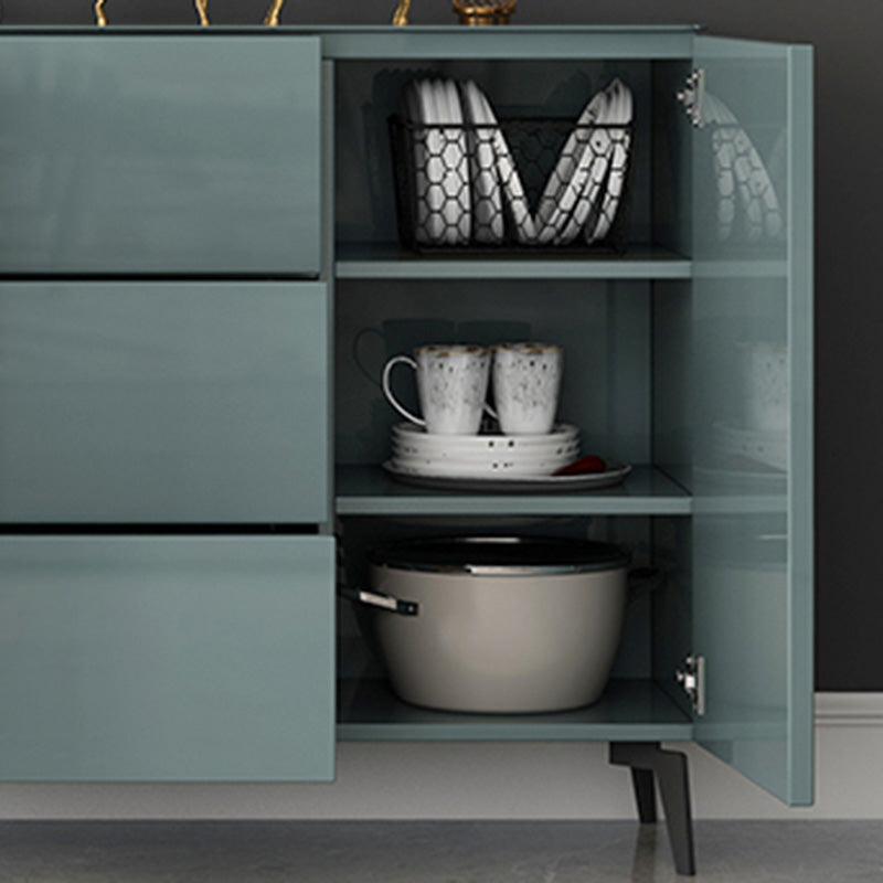 Contemporary Accent Cabinet Square Side Cabinet With Glass Top Clearhalo 'Cabinets & Chests' 'cabinets_chests' 'furn' 'furn_cabinets_chests' 'Furniture' 'Living Room Furniture' 6048786