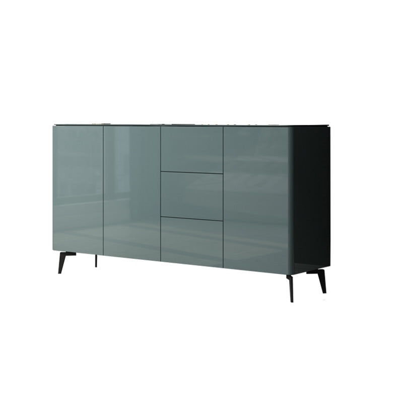 Contemporary Accent Cabinet Square Side Cabinet With Glass Top 55"L x 16"W x 35"H Green Clearhalo 'Cabinets & Chests' 'cabinets_chests' 'furn' 'furn_cabinets_chests' 'Furniture' 'Living Room Furniture' 6048788