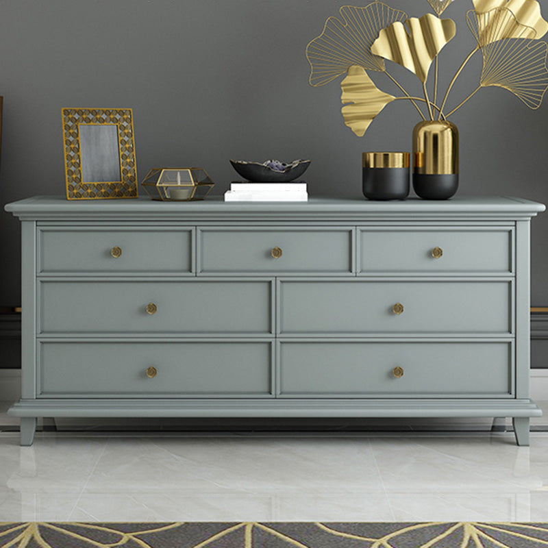 Contemporary Rubber Wood Chest with Drawers and Straight Legs
