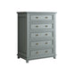 Contemporary Rubber Wood Chest with Drawers and Straight Legs