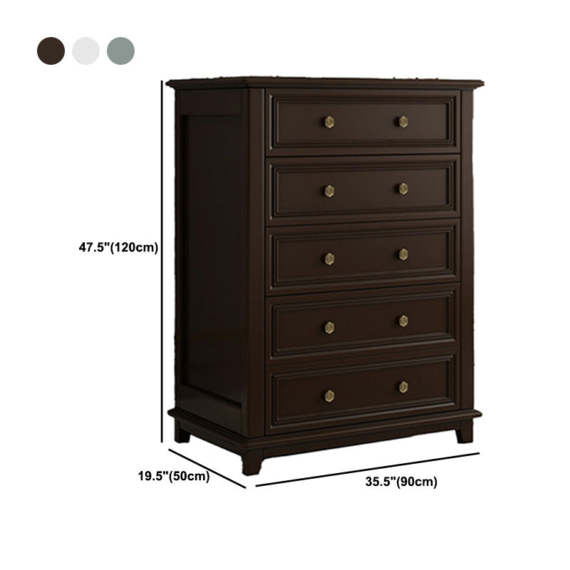 Contemporary Rubber Wood Chest with Drawers and Straight Legs