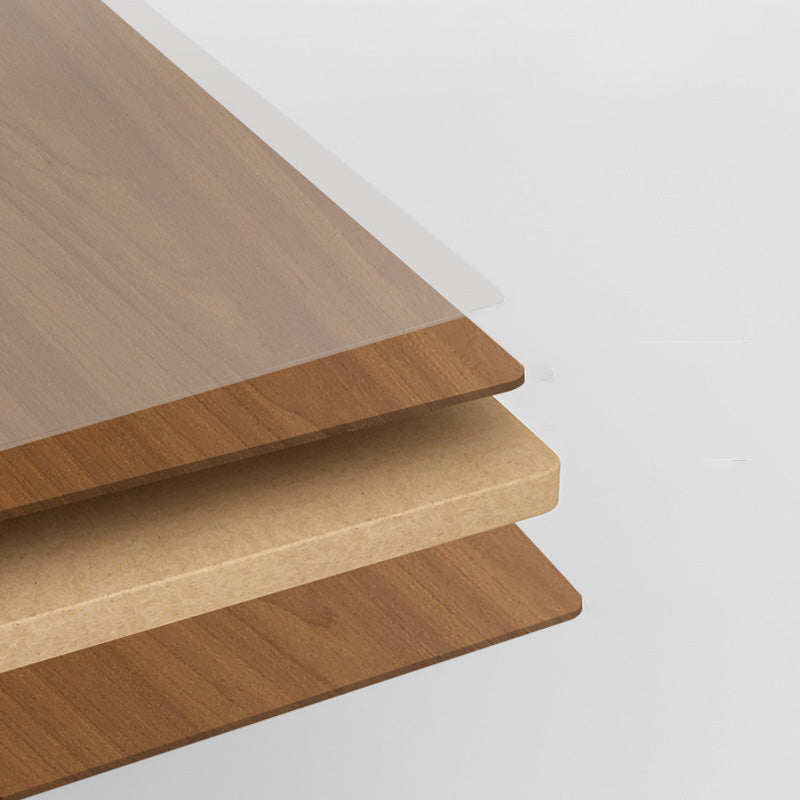 Coffre brun du milieu du siècle avec des tiroirs et des jambes droites 23,62 "de long