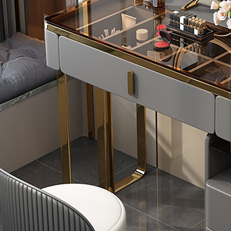 15.74 "Contador de maquillaje de ancho Tablas de tocador de marco de madera sólida con cajones de almacenamiento