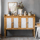 Industrial Wooden Accent Cabinet with Wooden Legs and Doors Cabinet