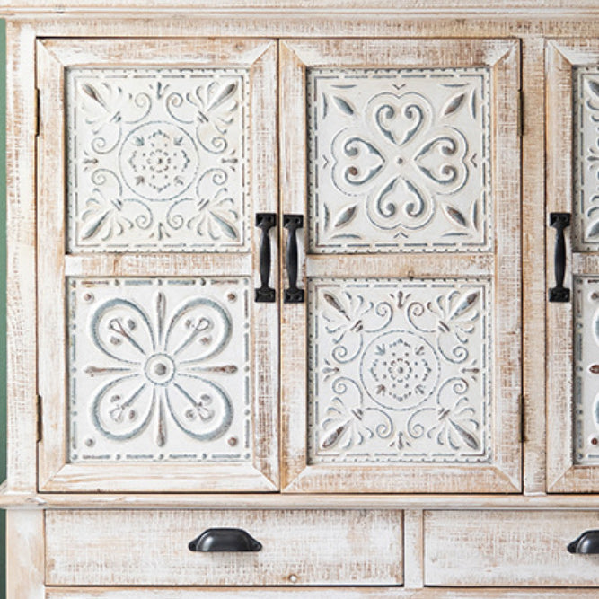 Industrial Wooden Accent Cabinet with Wooden Legs and Doors Cabinet