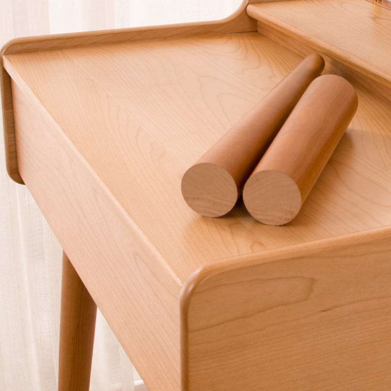 Contador de maquillaje de vidrio 18.11 "Mesas de tocador de madera maciza de ancho con 1 cajones de almacenamiento